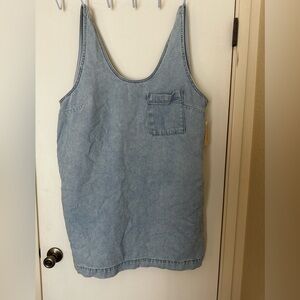 Universal Thread Light Wash Denim Tank Dress with Chest Pocket